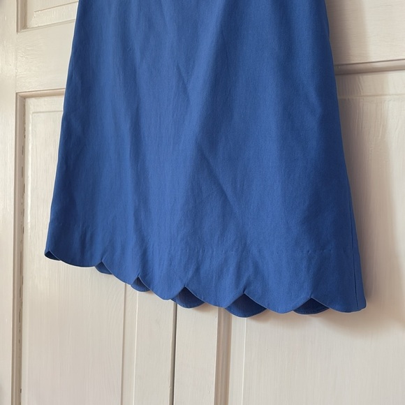 J.MCLAUGHLIN Cameron Skirt Vista Blue Stretch Preppy A-Line Scallop Hem Size 0 - Picture 5 of 11